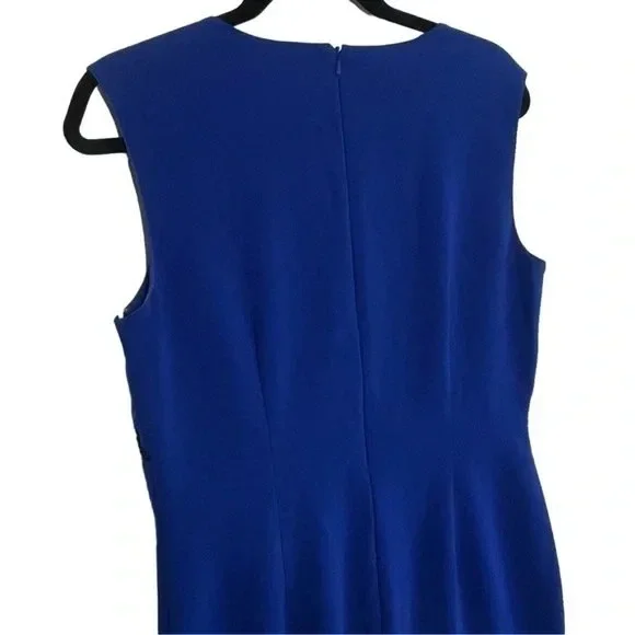 NWT JS Collection Blue Beaded Evening Cocktail Dress Size 12 - Picture 13 of 15